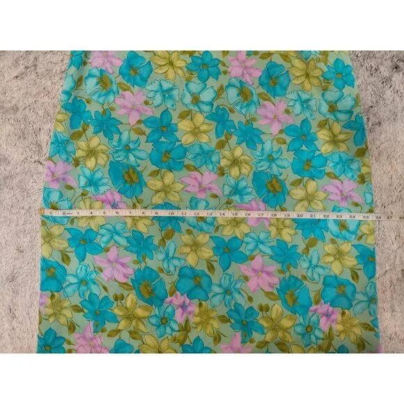 Vintage Floral Crinkle Midi Shift Dress 18WP Green Purple Cottage - Picture 7 of 9